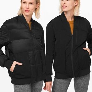 lululemon athletica reversible roam far Black Bomber Jacket